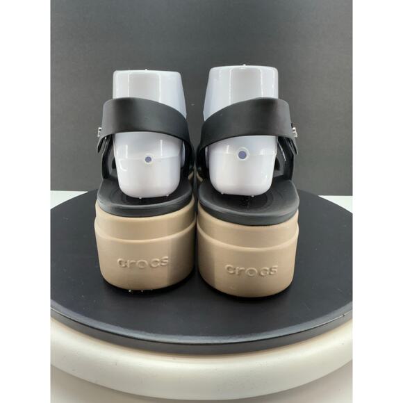 CROCS Literide Brooklyn Low Wedge Platform Sandals Womens Size 9 Black Shoes - Picture 6 of 11